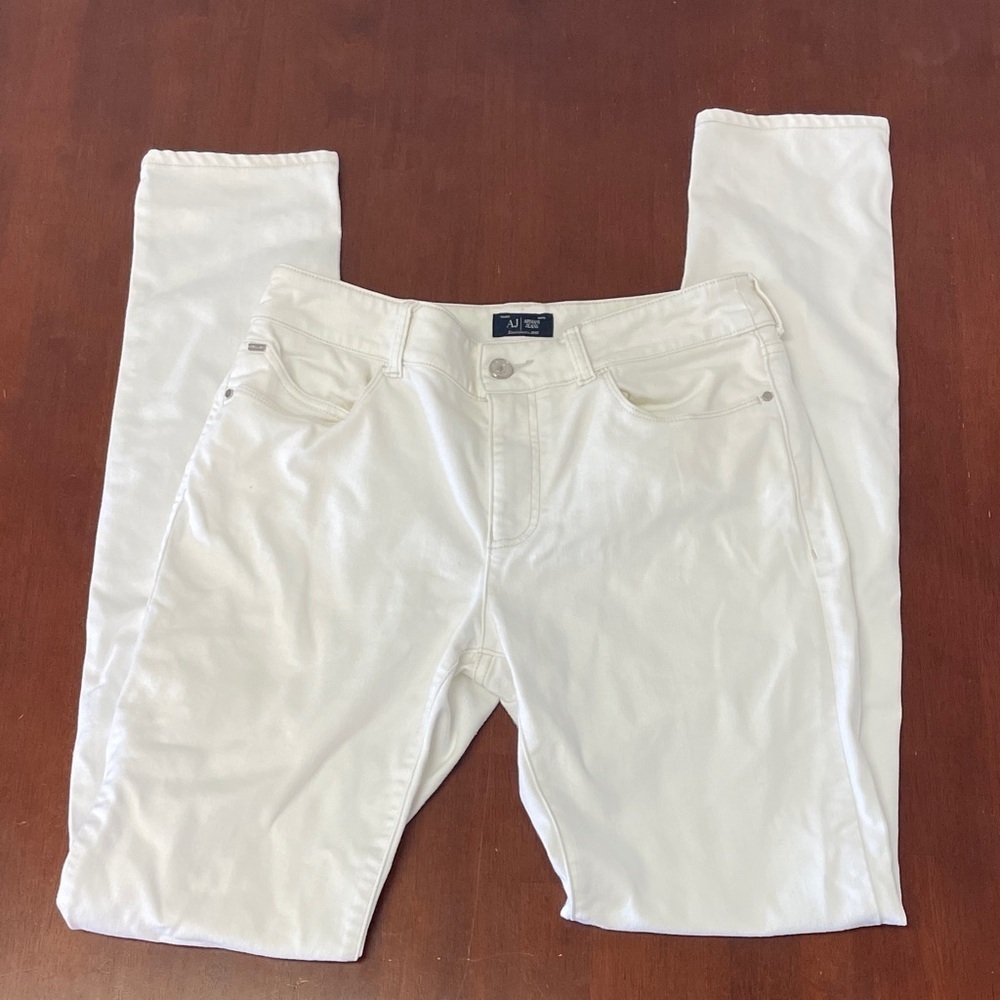Armani Jeans White Jeans Womens size 29 Designer Quiet Luxury Skinny Italy